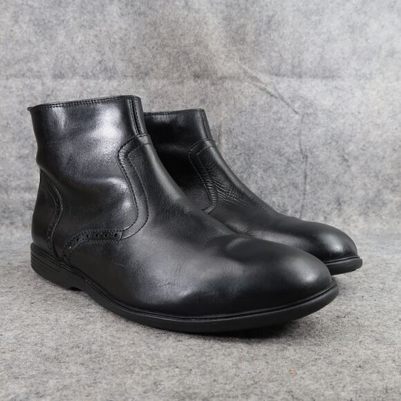 Hush Puppies Shoes Mens 10 Ankle Boots Shepsky Black Leather Zip Dress Classic main image 6